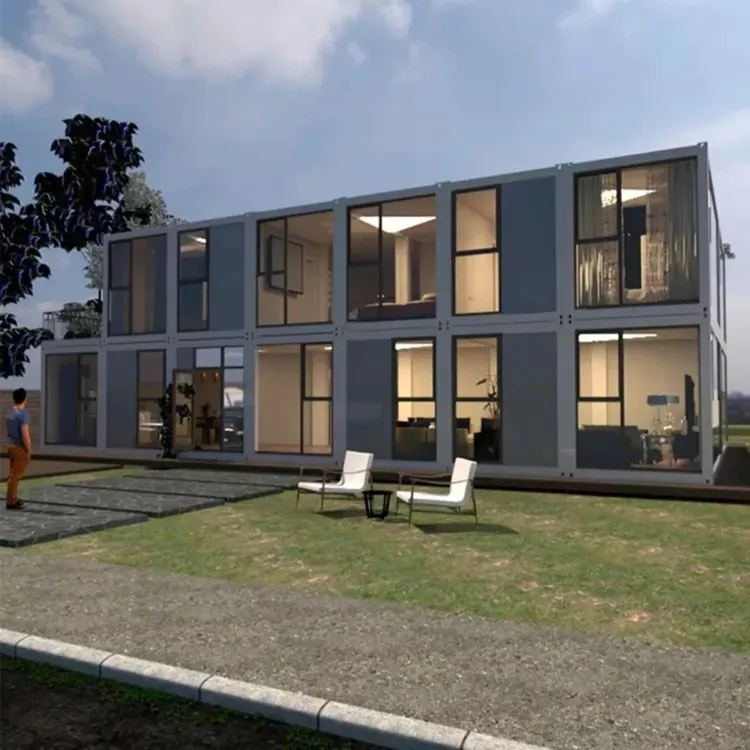 Nhà thép tích hợp container đúc sẵn